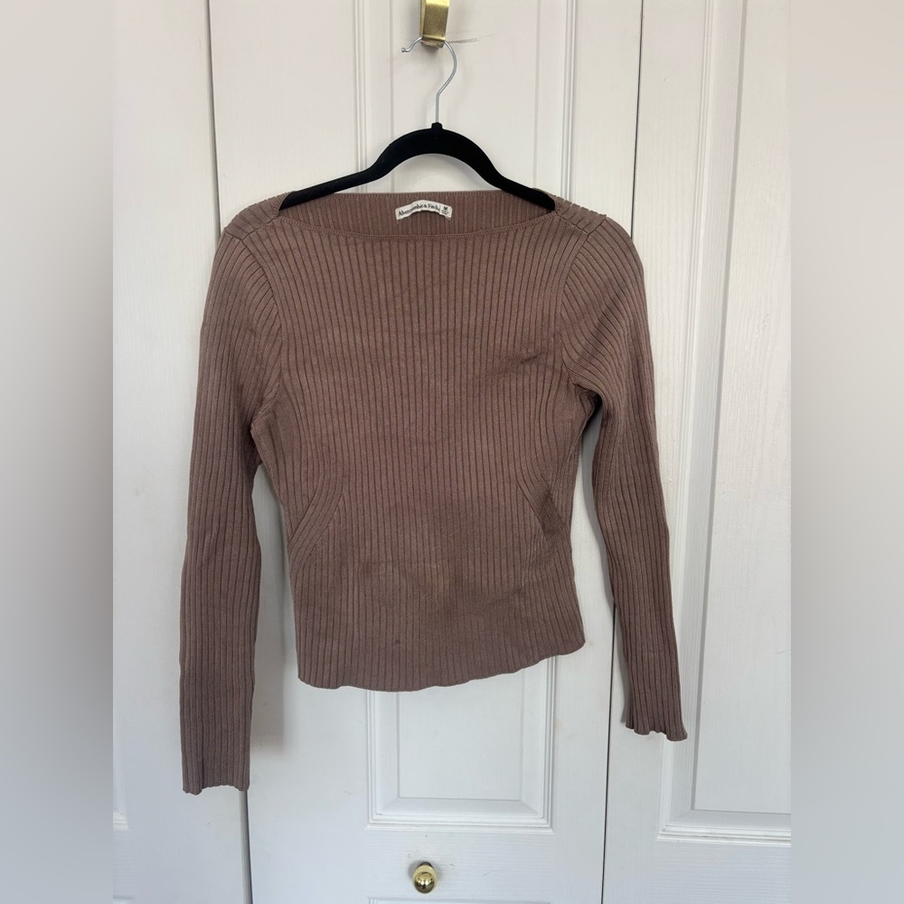 Abercrombie & Fitch Women's Ribbed Brown Sweater